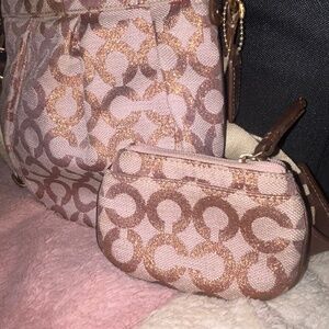 Coach shoulder bag with coin purse